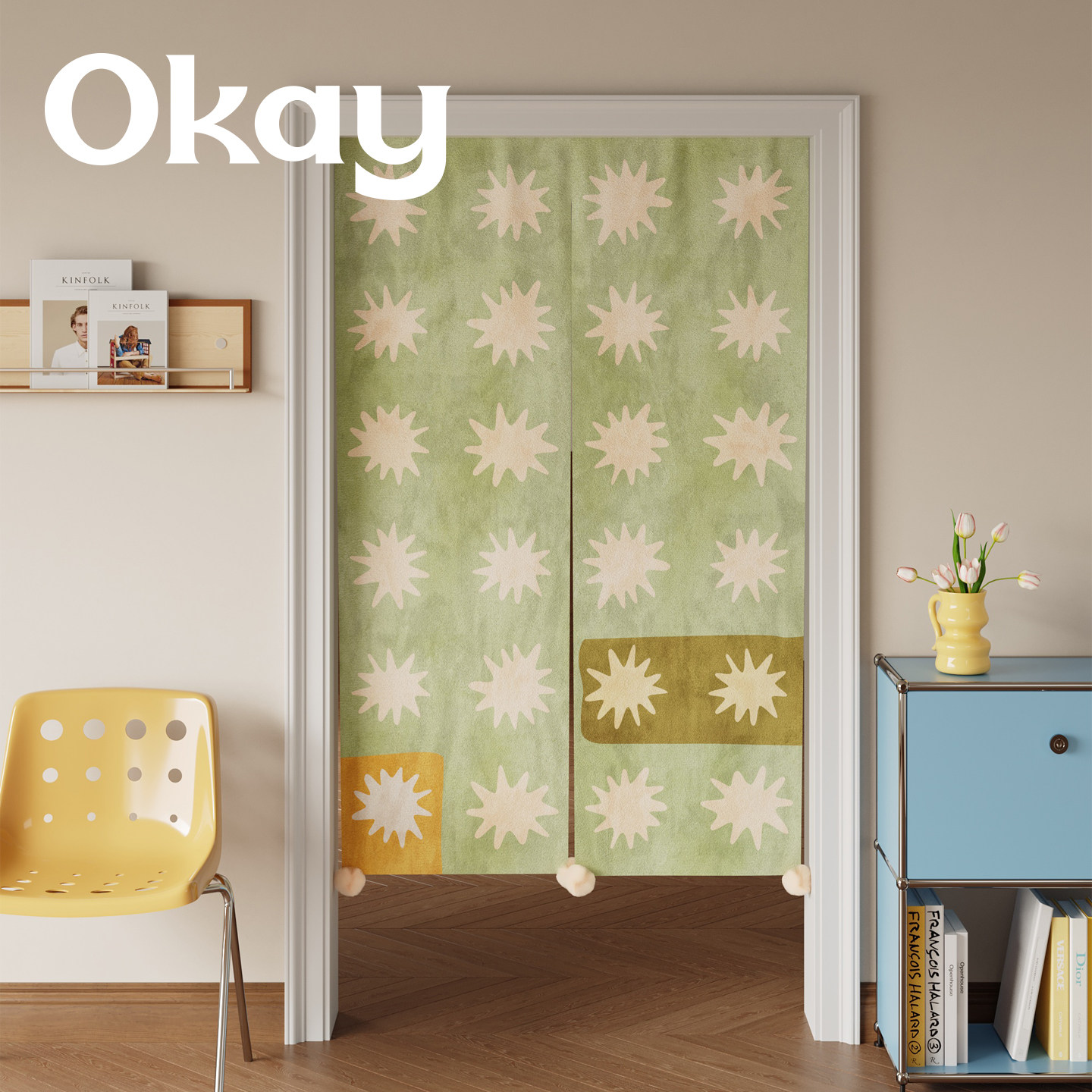 Commercial Window Printing - VIKAMA Light Blue Hand Noren Door